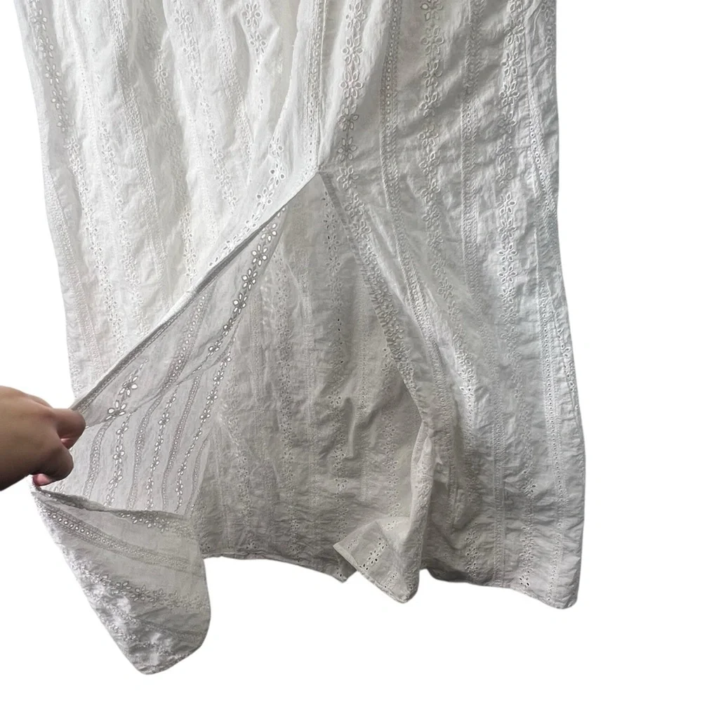 Large Three bird nest white lace bohemian dress work pockets - Picture 11 of 13